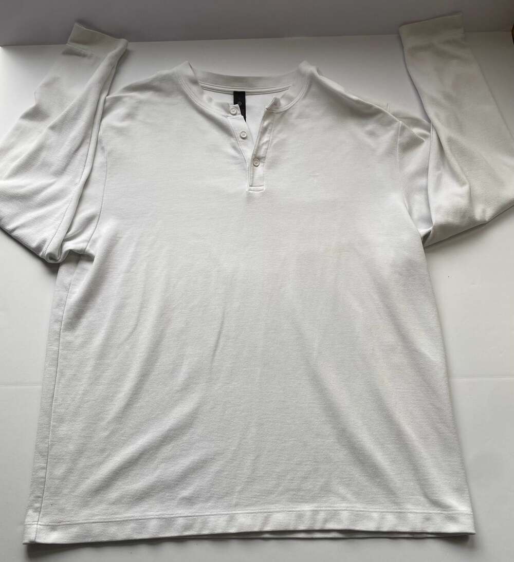 Lululemon Henley Size L White Pima Cotton Long Sleeve